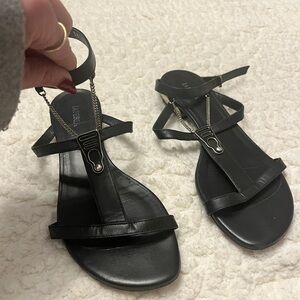 Black leather La Perla Sandals